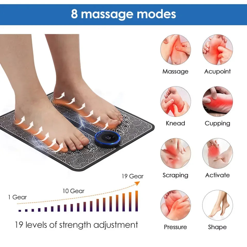 Electric Foot Massager Pad – EMS Muscle Relaxation Trainer for Home & Fitness