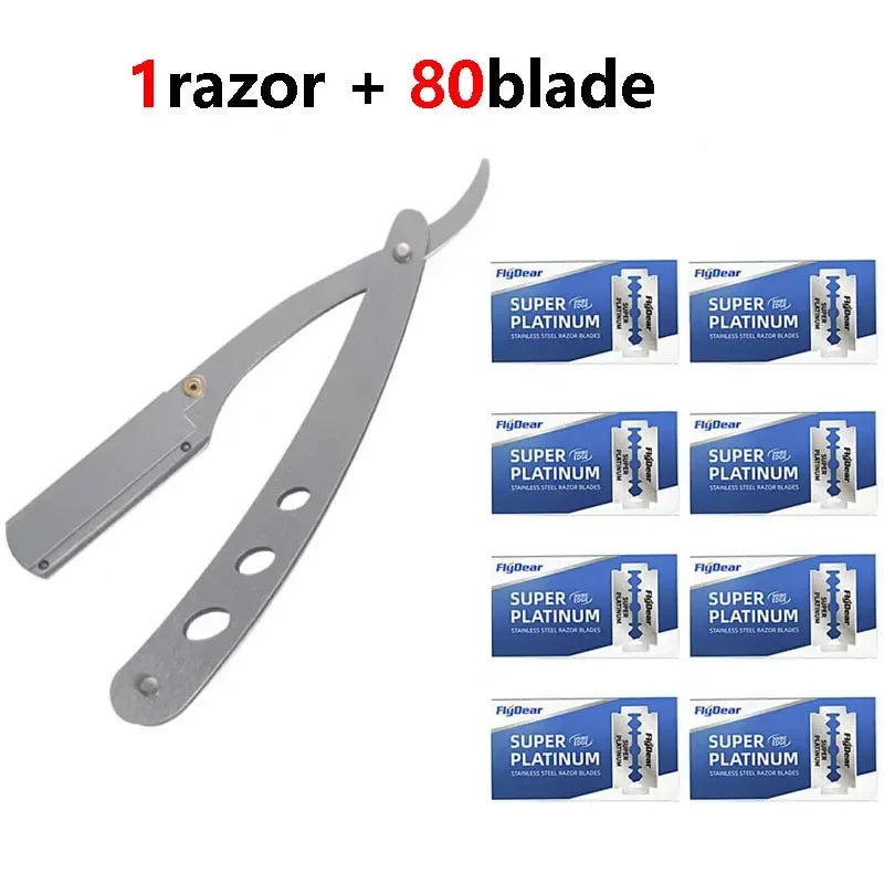Edge Stainless Steel Shaver Barber Razor Men Professional Manual Shaver StraightFolding Shaving Shave With Blade