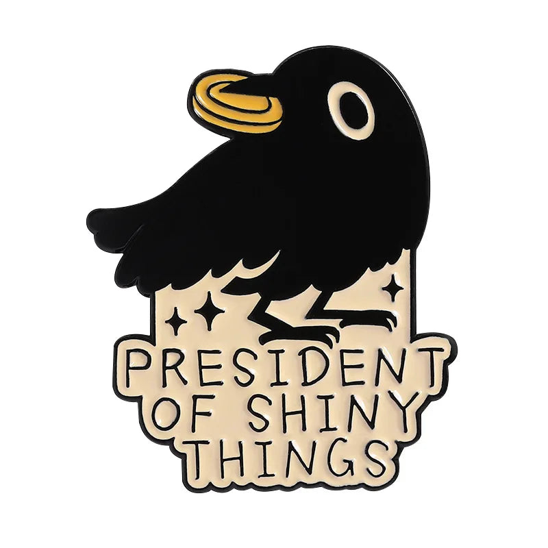 Cute Black Crow Metal Enamel Pin Brooches Bag Lapel Pins Cartoon Badges on Backpack Accessories Decorative Jewelry Gifts