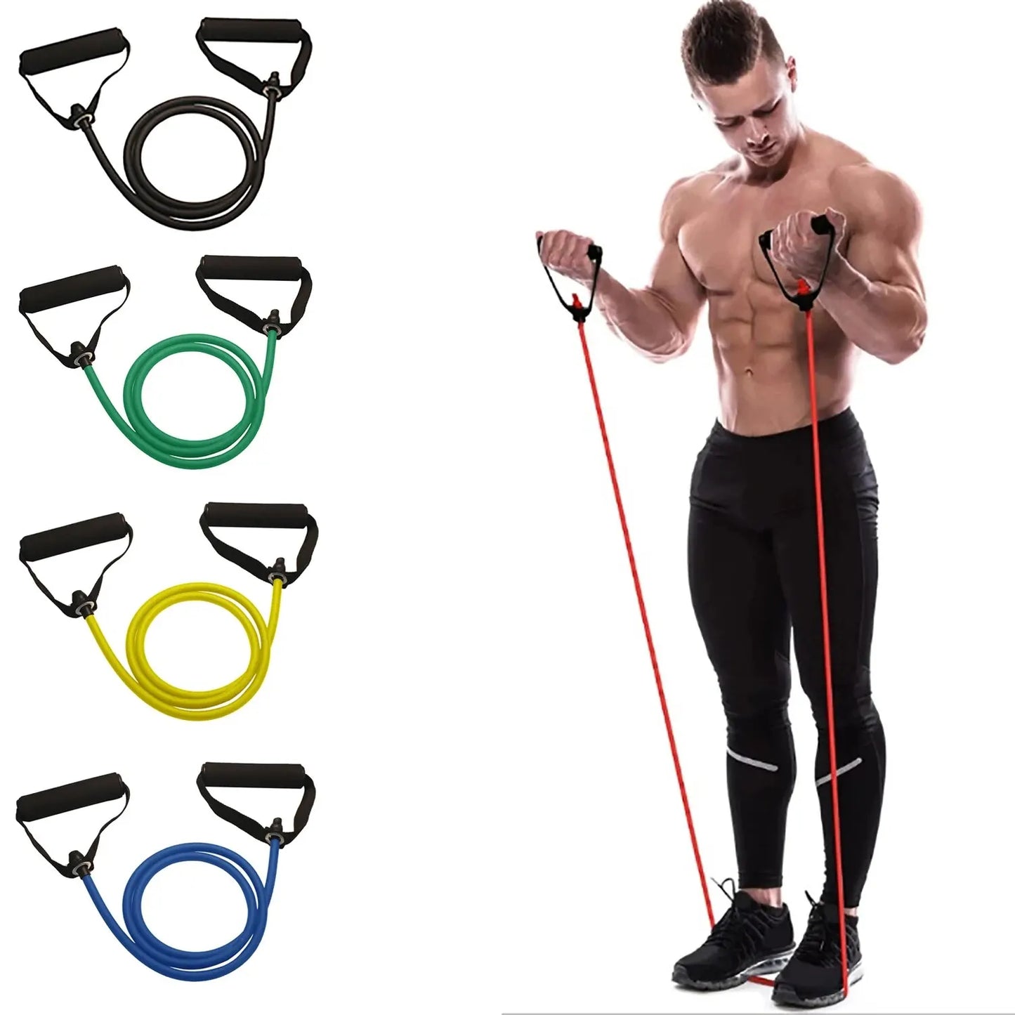 Resistance Bands with Handles – Workout Exercise Bands for Home Strength Training