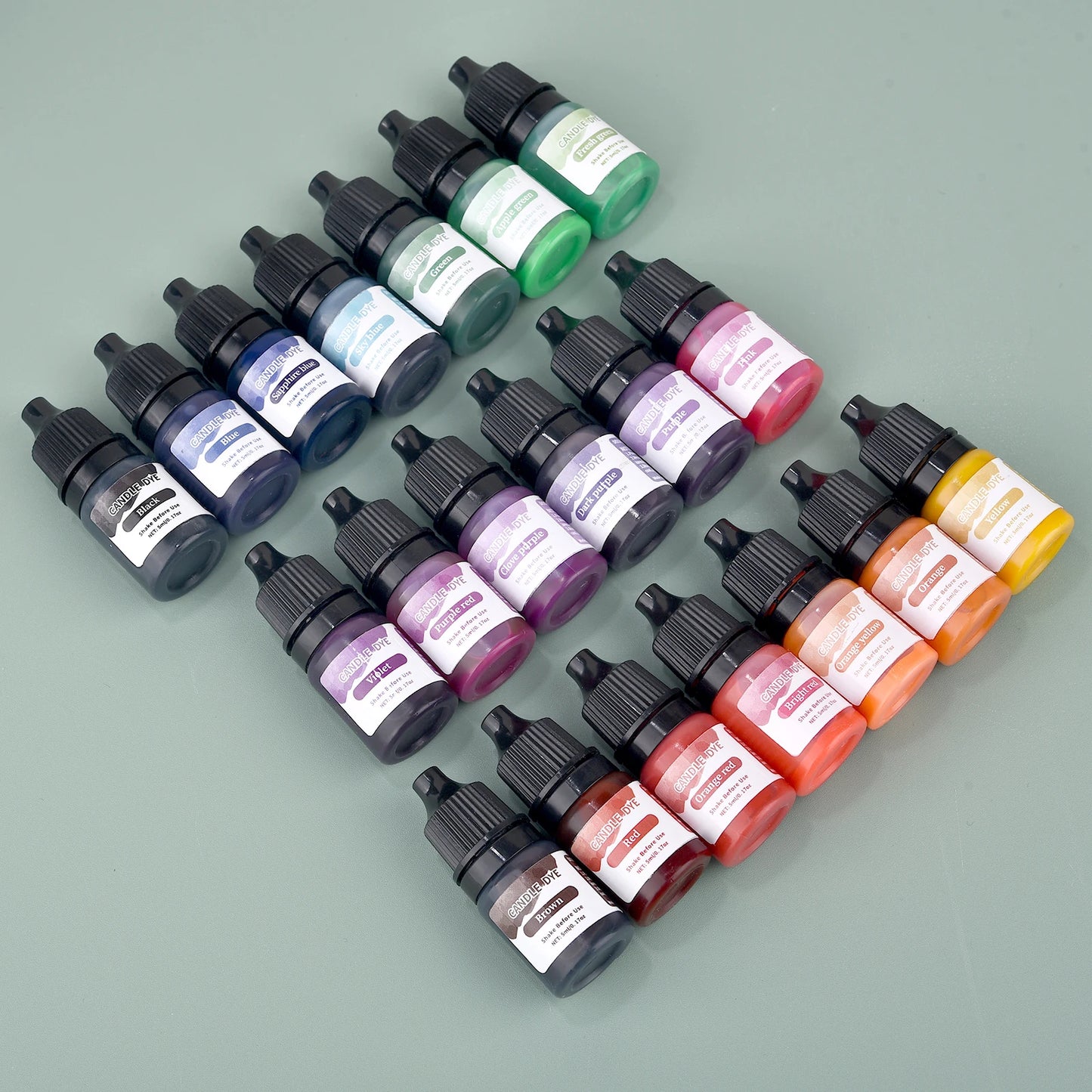 5ml/Bottle Candle Wax Pigment Colorant Non-Toxic Soy Candle Wax Pigment Liquid Dye Soy Wax DIY Soap Dyes Candle Making Supplies