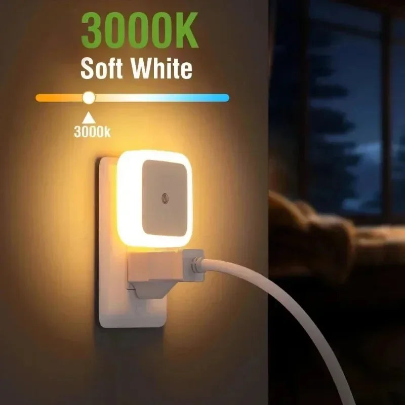 1/6PCS Wireless LED Night Light Sensor Light EU/UK Night lights Larger Aperture For Children Room Bedroom Decoration Lighting