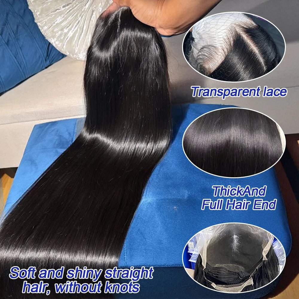 Vietnamese Raw 13X4 Lace Front Wigs For Black Women Remy 30 40 Inch Pre Plucked Bone Straight Human Hair Wigs 13X6 Hd Lace Frontal Wigs