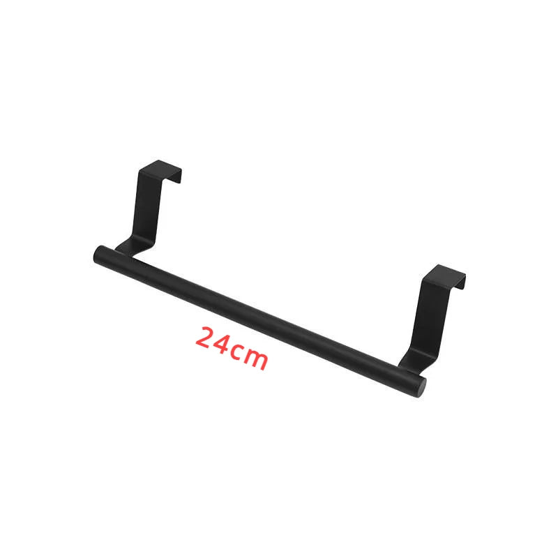 No-Punch Over-Cabinet Towel Rack – Steel Wire Bathroom Door Hanger