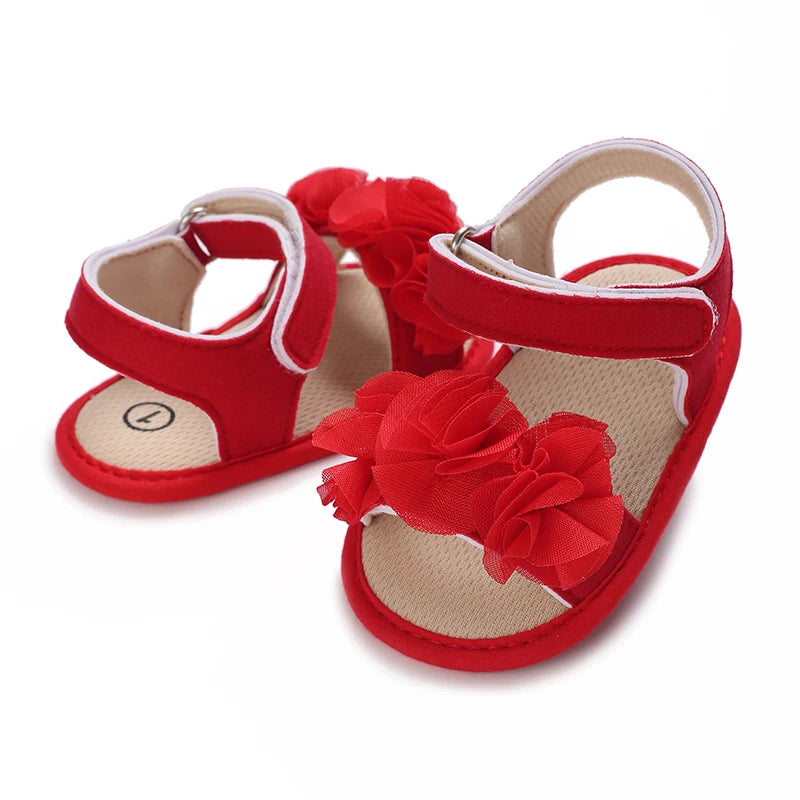 Baby Girls Sandals Soft Sole Summer Infant Wedding Dress Flat Shoes Beach Sandal Newborn Crib Shoes First Walkers