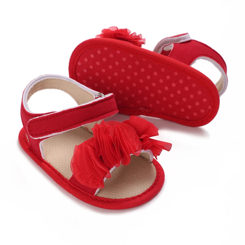 Baby Girls Sandals Soft Sole Summer Infant Wedding Dress Flat Shoes Beach Sandal Newborn Crib Shoes First Walkers