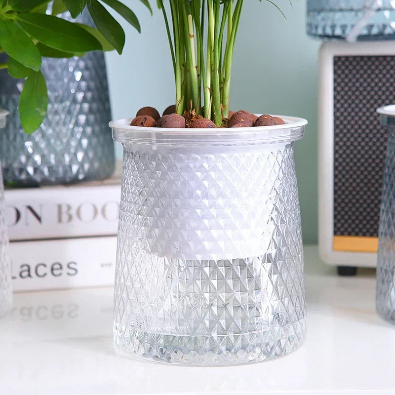 Lazy Hydroponic Self-Watering Flower Pot – Mini Succulent Indoor Planter Vase