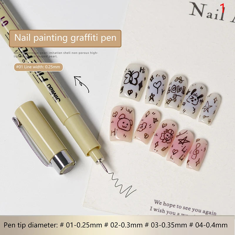 Nail Art Graffiti Line Pen – Waterproof Detail Sketching & Wire Drawing Gel Pen