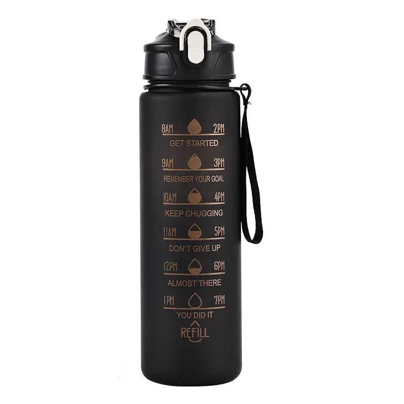 Sports Water Bottle with Time-Tracking Straw – Flip Lid, Leak-Proof, 750ml