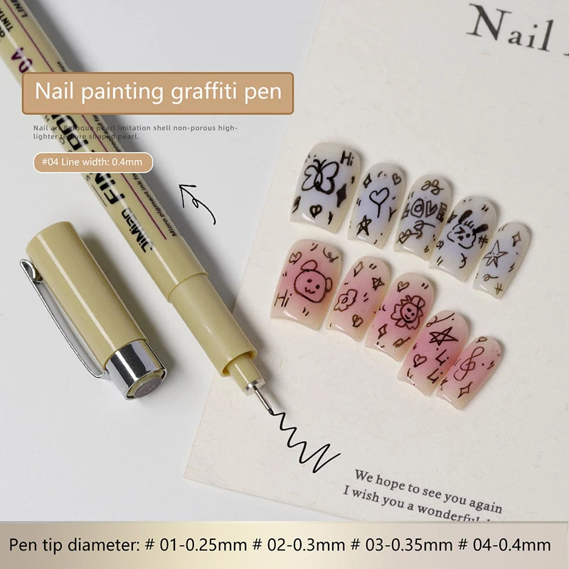 Nail Art Graffiti Line Pen – Waterproof Detail Sketching & Wire Drawing Gel Pen