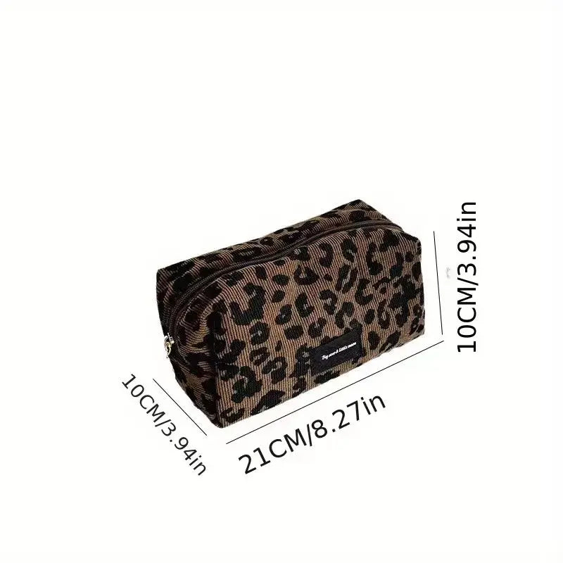 Leopard Print Large Capacity Makeup Bag – Lipstick Organiser Cosmetic Storage Pouch