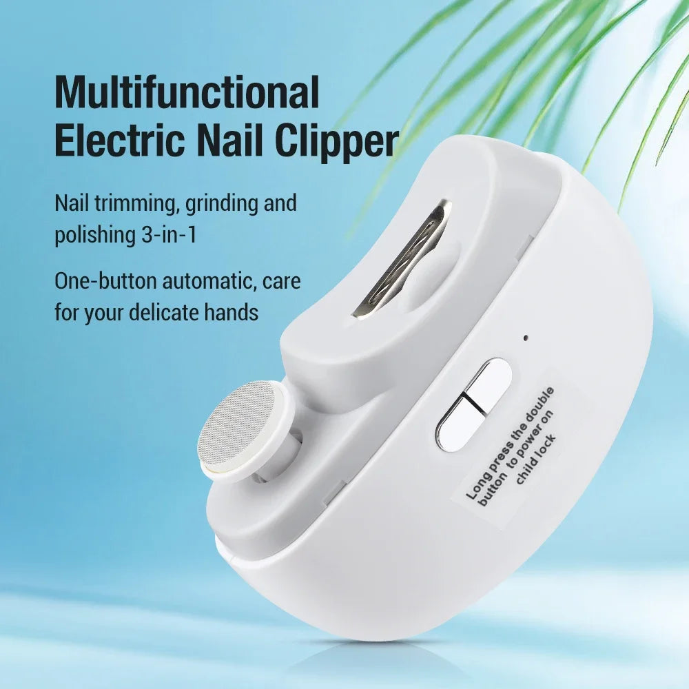 Multifunctional Electric Nail Clipper Anti Splash Nail Trimmer Portable 2 In 1 Manicure Pedicure Cutter For Baby Adults