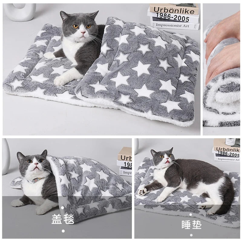 Flannel Pet Sleeping Mat & Sofa Bed – Soft Winter Blanket for Dogs & Cats