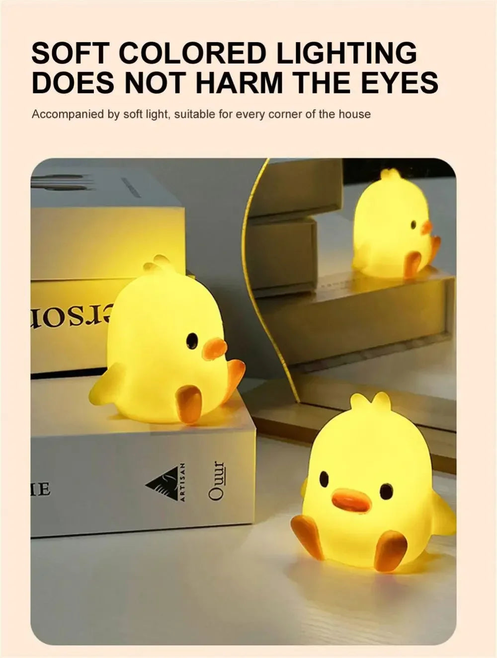 Cute Duck Night Light – Cartoon LED Bedside Sleeping Lamp for Kids & Bedroom Décor