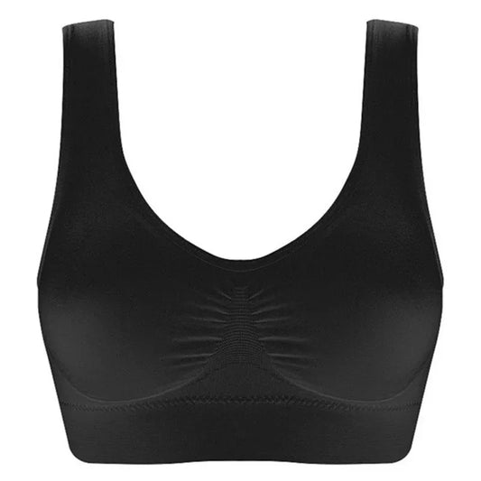 Women's Seamless Sports Bra Crop Top – Vertical Stripe Breathable Yoga & Fitness Tube