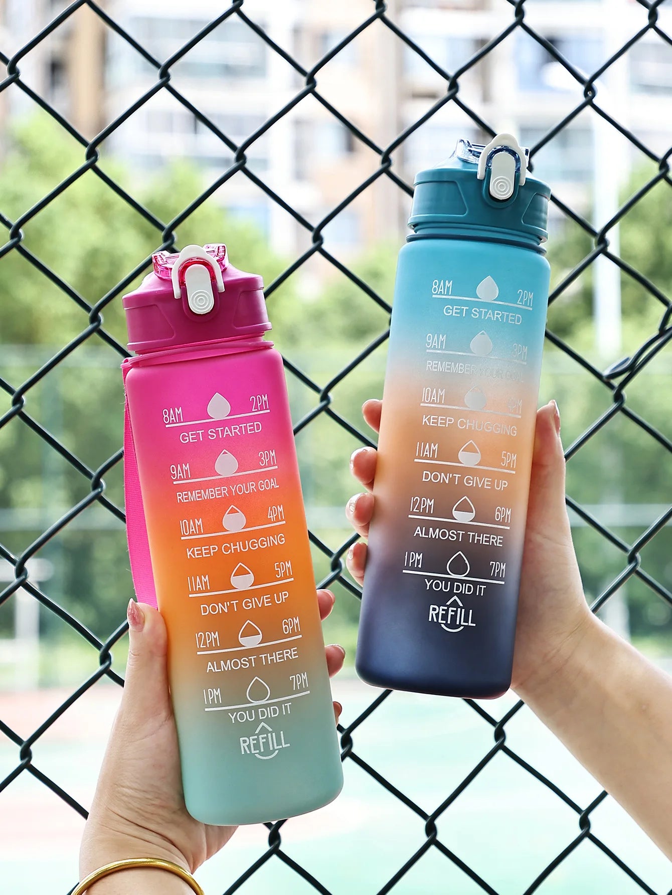 Sports Water Bottle with Time-Tracking Straw – Flip Lid, Leak-Proof, 750ml