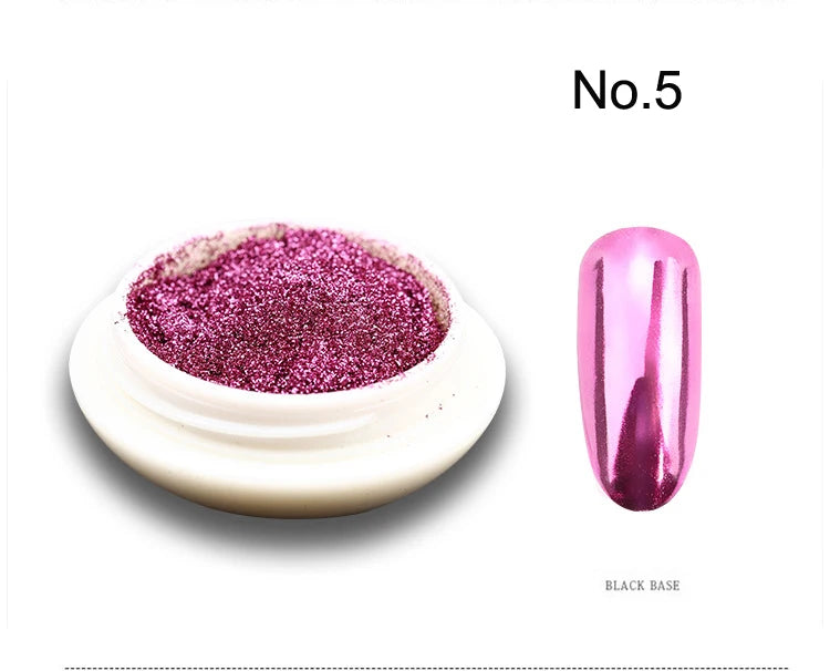 Chrome Mirror Nail Powder – Holographic Laser Silver & Gold Glitter Pigment