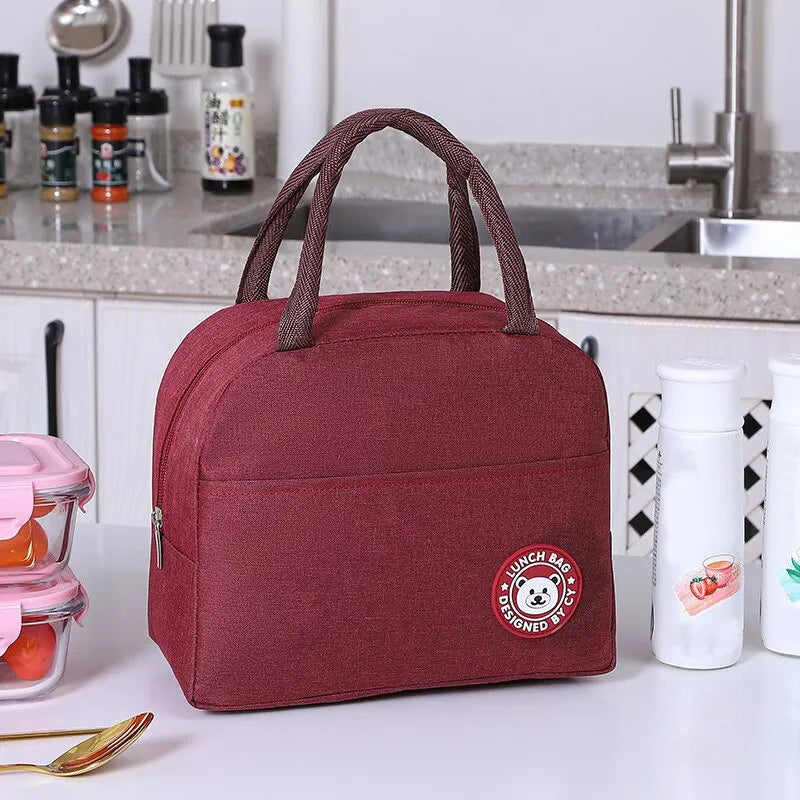 Canvas Insulated Lunch Bag – Thermal Cooler Tote for Women, Kids & Picnics