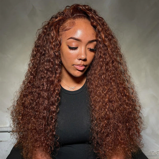 Chocolate Brown 13x6 4x4 HD Lace Human Hair Wig – Deep Wave Curly Water Wave Brazilian Style
