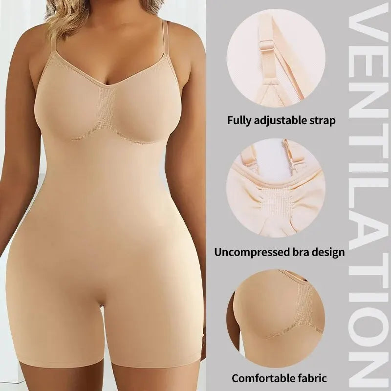 Seamless High-Waist Bodysuit Shapewear – Tummy Control Flat Belly Body Shaper