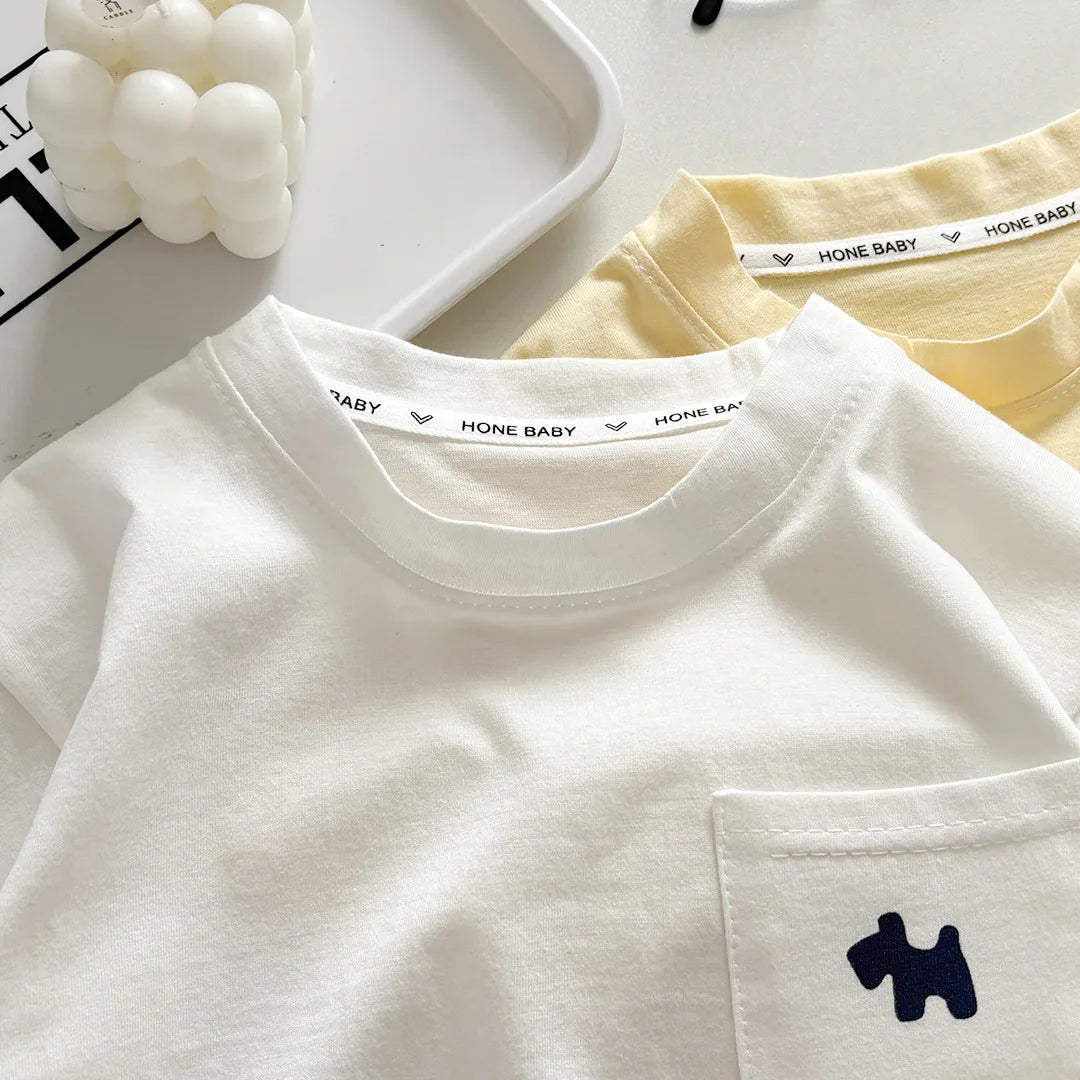 Children's Soft Cotton T-shirt Cotton Boys Summer Baby Boys and Girls New Clothing Girls Loose Casual Blouse Half-sleeved