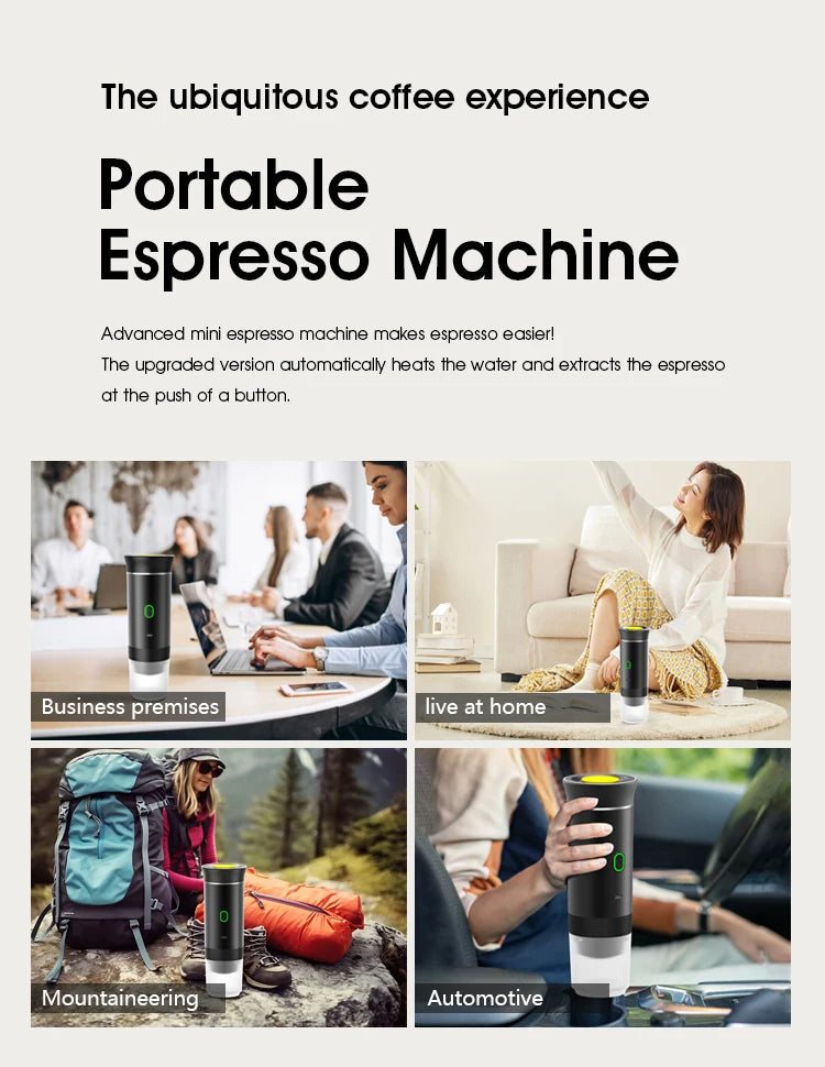 3-in-1 Portable Espresso Coffee Maker – Capsule, Powder & Travel Coffee Machine