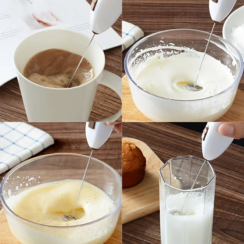 Handheld Electric Milk Frother & Egg Beater – Battery Powered Kitchen Whisk