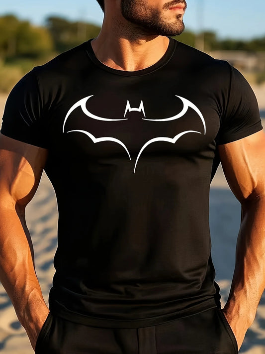 Summer Polyester Short-sleeved T shirt Men's Basic Printed t shirt Simple lines Comfortable thin tee tops Casual Men T shirts