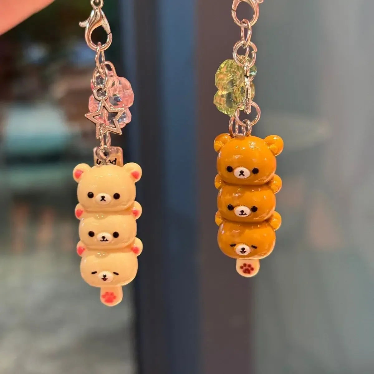 Cute Bear Phone Charms Pendant Kawaii Anime Keychain Accessories For Keys Schoolbag iPhone 17Promax Airpods Ins Korea New Y2K