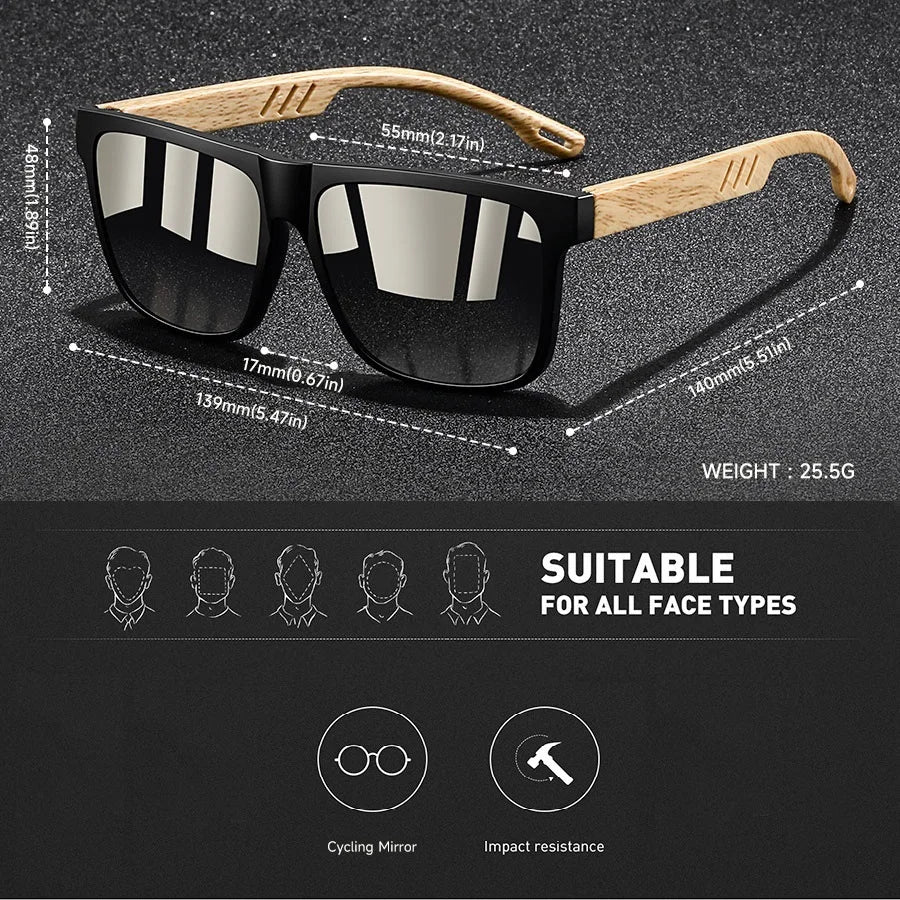 Vintage Square Frame Polarized Sunglasses – UV400 Fashion Eyewear for Men & Women