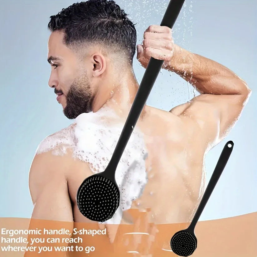 Long Handle Silicone Back Scrubber Brush – Deep Cleansing & Exfoliating Body Brush