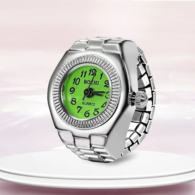 Vintage Y2K Finger Watch Rings for Women Men Elastic Stretchy Roman Quartz Mini Watches Rings Punk anillos Gift