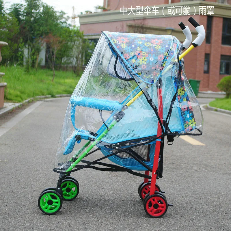 Waterproof Baby Stroller Rain Cover Windproof Baby Carriage Cover Raincoat Pram Rain Cape Outdoor Stroller Accessories