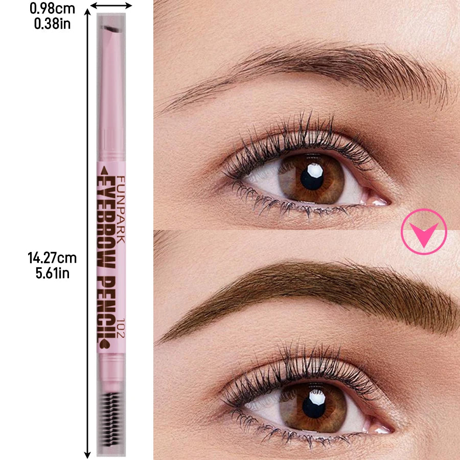 2-in-1 Waterproof Eyebrow Pen & Brush – Long-Lasting 5-Colour Brow Tattoo Pencil