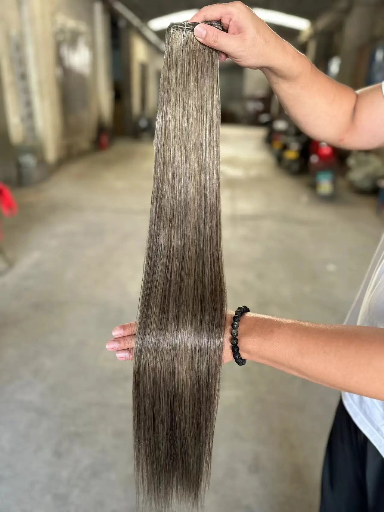 Bone Straight Synthetic Hair Bundles – Natural Super Long Yaki Straight Hair Weaving Extensions