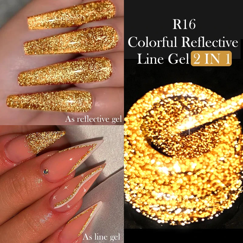 Silver Metallic Gel Nail Polish Liner – Super Bright Mirror Pull Line Art Pen