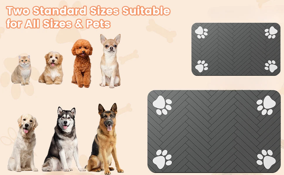 Absorbent Pet Feeding Mat – Waterproof Non-Slip Placemat for Dog & Cat Bowls