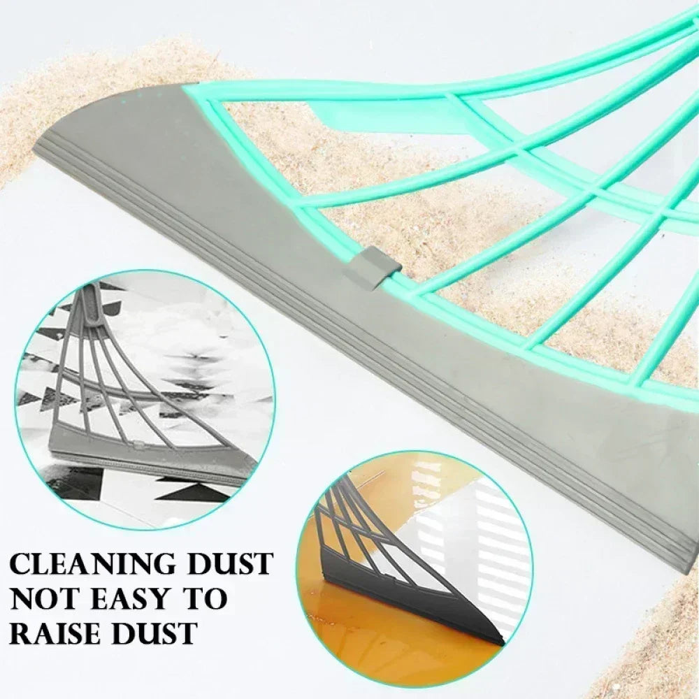 Silicone Magic Rubber Broom & Floor Squeegee – Dust, Hair & Water Wiper