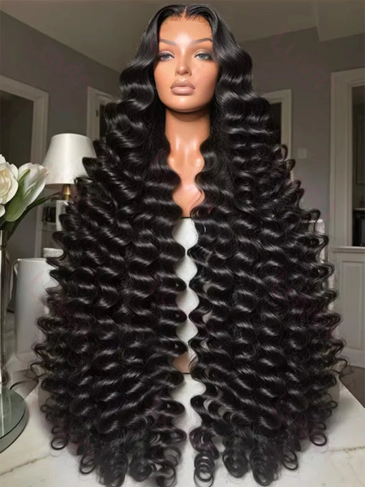 Loose Deep Water Wave 13x6 HD Lace Front Human Hair Wig – 30–40 Inch