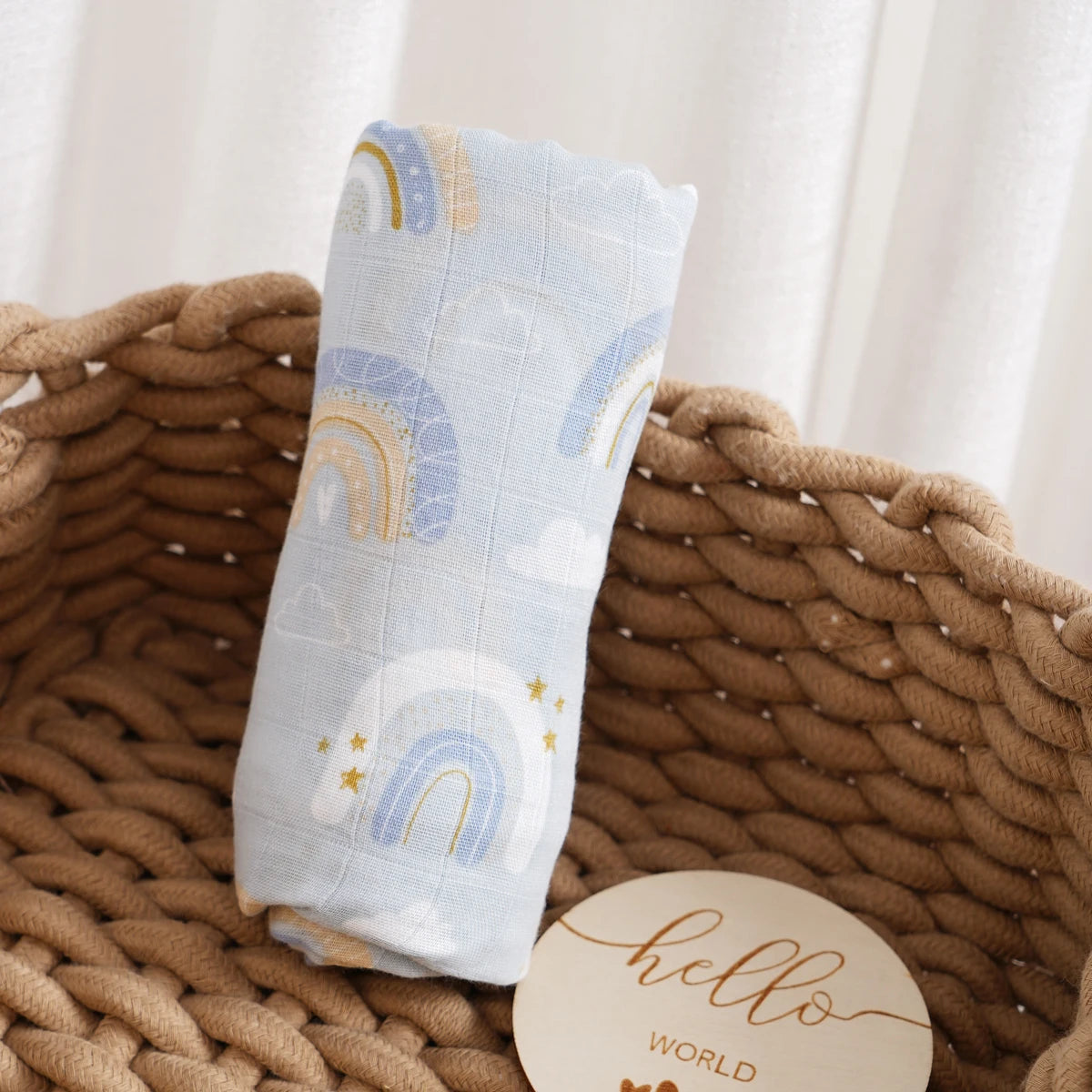 120x110cm Bamboo Cotton Baby Muslin Swaddle Blanket Cute Soft Print Baby Towel Wrap