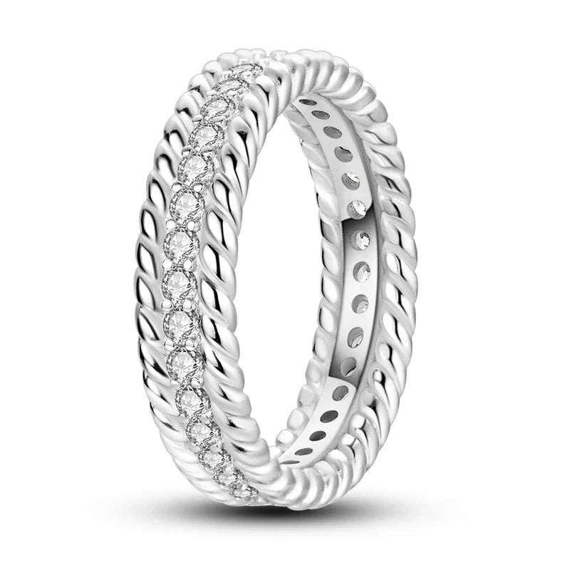 925 Silver Zircon Star Geometric Ring – Romantic Engagement Jewelry