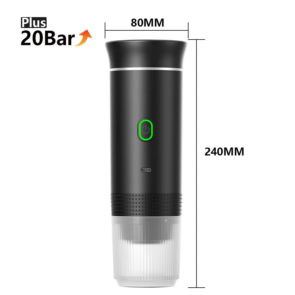 3-in-1 Portable Espresso Coffee Maker – Capsule, Powder & Travel Coffee Machine