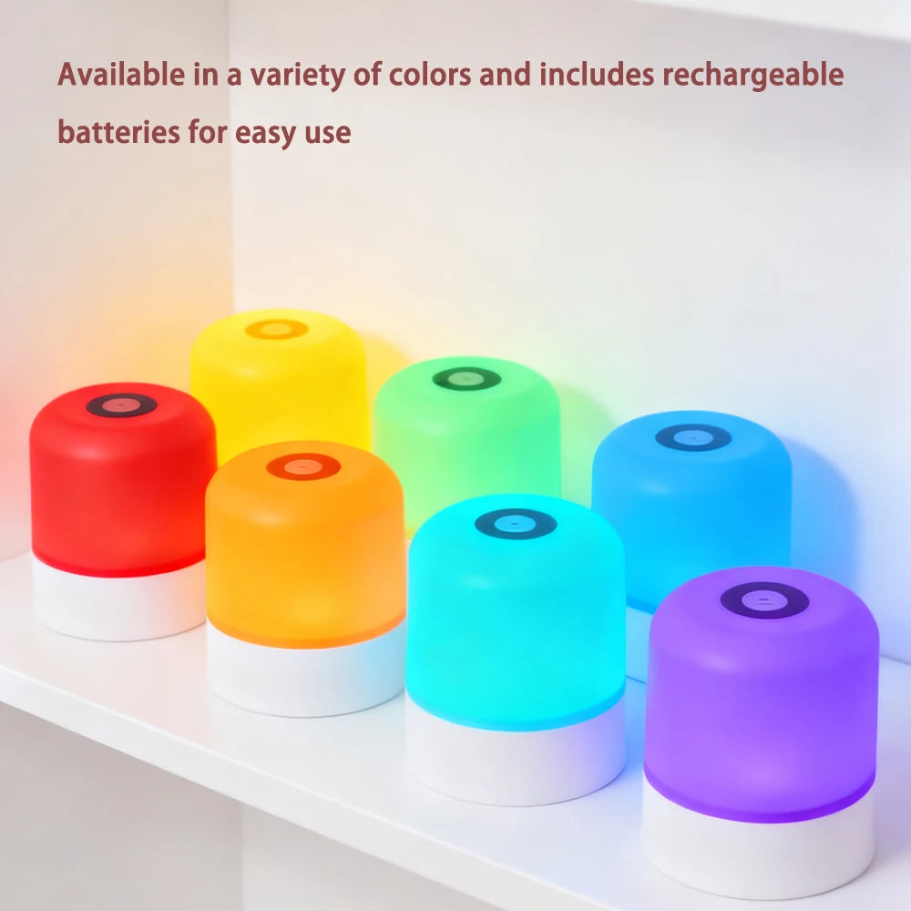 RGB LED Desk Lamp – Dimmable Rechargeable Touch Screen Bedside Reading Light