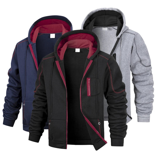Men's Slim Fit Zip Hoodie Jacket – Casual Sports Cardigan Sweatshirt