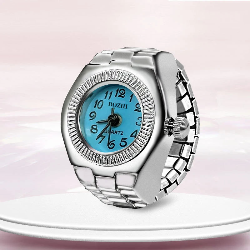 Vintage Y2K Finger Watch Rings for Women Men Elastic Stretchy Roman Quartz Mini Watches Rings Punk anillos Gift