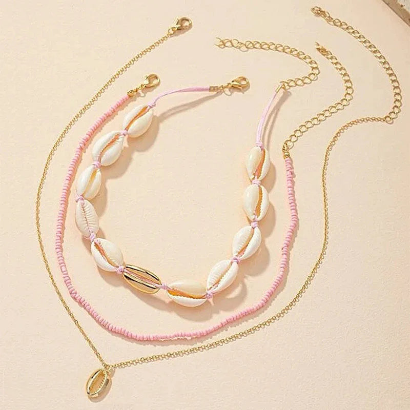 Handmade Seashell Beaded Choker – Starfish Pendant Ocean Inspired Necklace