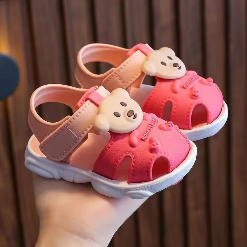 1-3 Years Baby Sandals Summer Little Kids Beach Shoes For Baby Quick Dry Toddler Boys Girls Cute Sandals Brown, Pink, Red, Blue