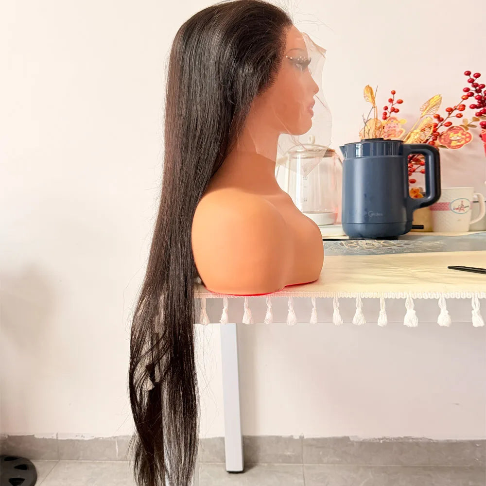  40 42 Inch Straight Human Hair Wigs 13x4 13X6 HD Lace Frontal Wig 300% Density Human Hair Remy Invisible Swiss Lace Wigs For Women