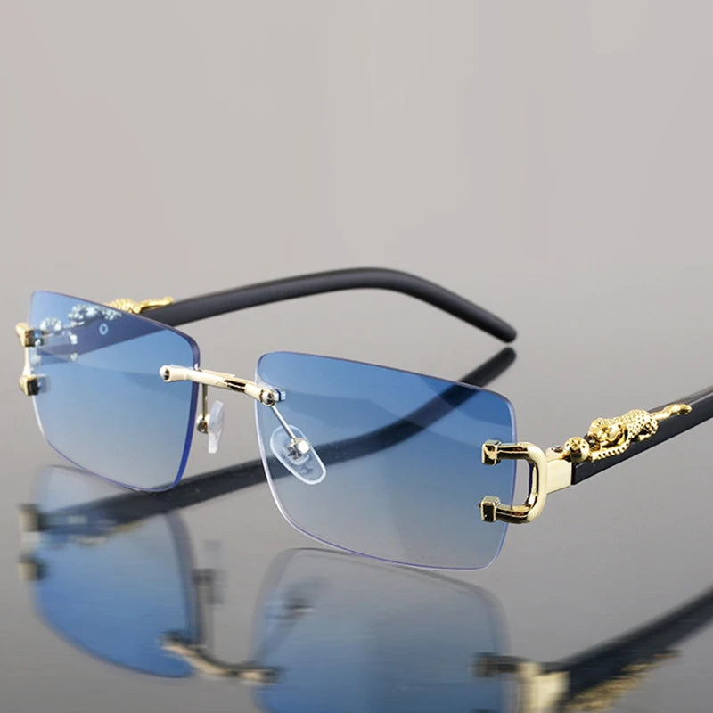 Frameless Rectangular Vintage Sunglasses – UV400 Personalised Eyewear for Men & Women