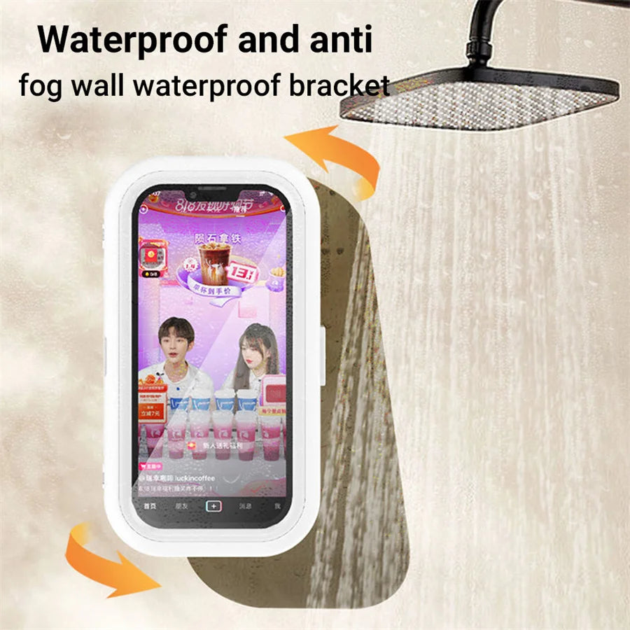 Waterproof Shower Phone Holder Rotation Angle Adjustable Telescoping Wall Mount Phone Holder for Bathroom Kitchen Bracket Stand
